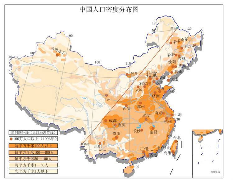 原创从人口密度分布图来看我国到底哪些城市最宜居?