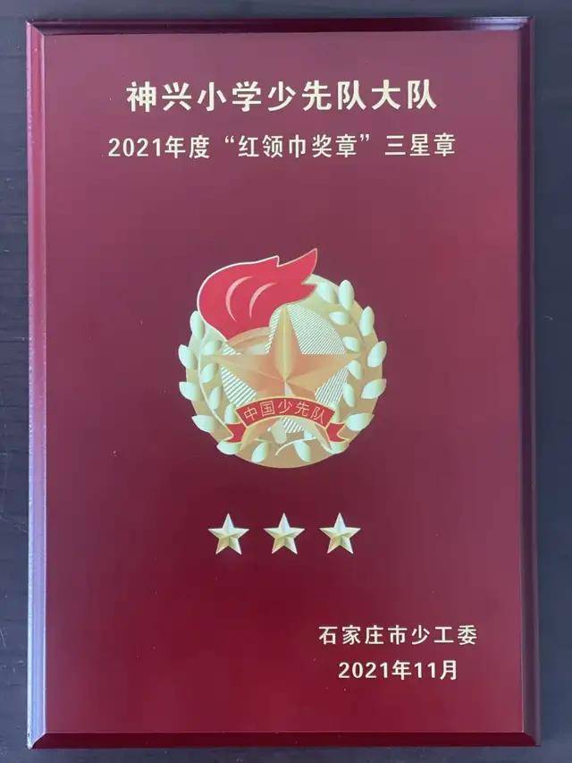 神兴小学少先队大队荣获2021年度"红领巾奖章"集体三星章
