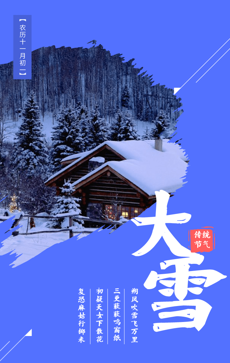 原创2021年12月7日大雪早安图片带祝福语2021大雪早上好问候语简短