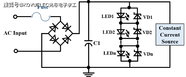 图三 保险丝在led恒流控制电路中的应用图四 保险丝在led灯板上的应用