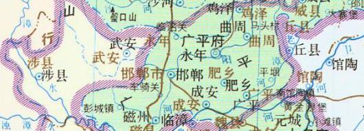 清代地图上的今天邯郸市大至范围首先,清朝时的两个府治分别是直隶的