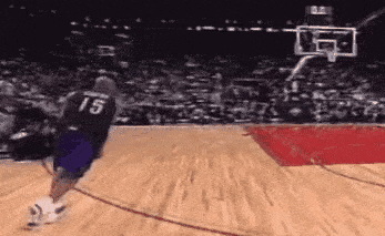 NBA扣篮大赛典范：乔丹罚球线安步飞扣，卡特逆向360度大风车扣篮
