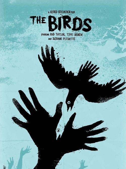 在《鸟》中，鸟类是最为显眼的视觉符号之一，电影中的各种鸟类形态和数