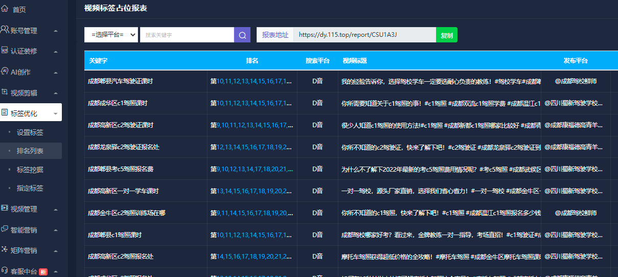 短视频关键词seo优化系统