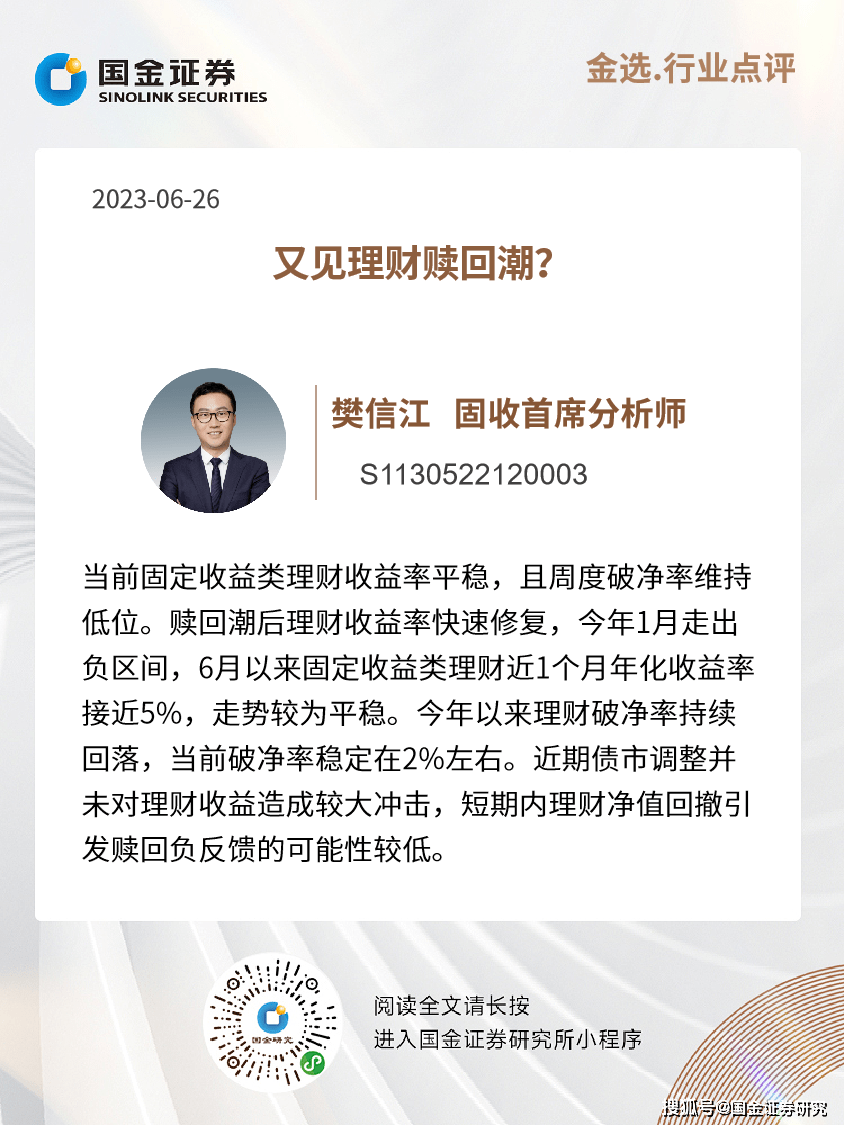 固收樊信江|又见理财赎回潮？