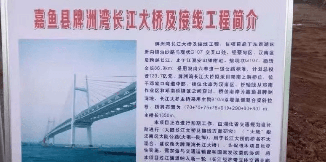 汉南往江夏方向规划有沌口长江公路桥,金口过江通道,军山长江大桥以及