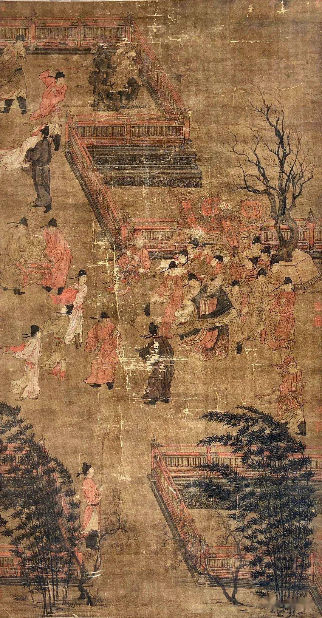 张萱《唐后行从图》五代《阆苑女仙图》五代《韩熙载夜宴图》宋徽宗