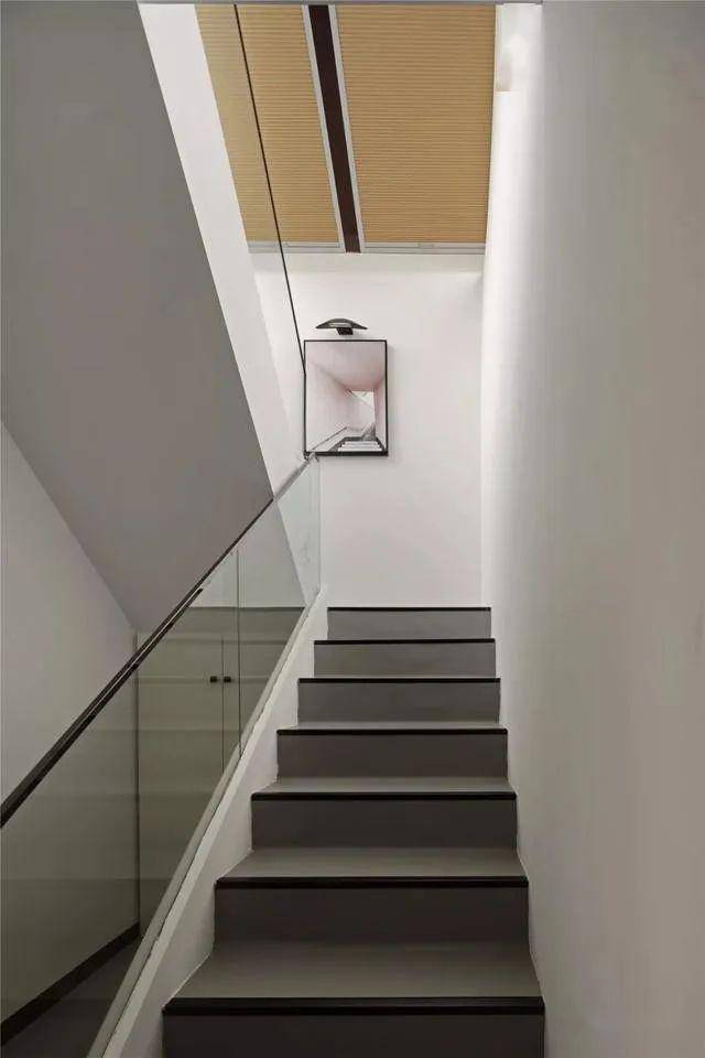 玻璃扶手的楼梯,现代时尚又大方. 工作区