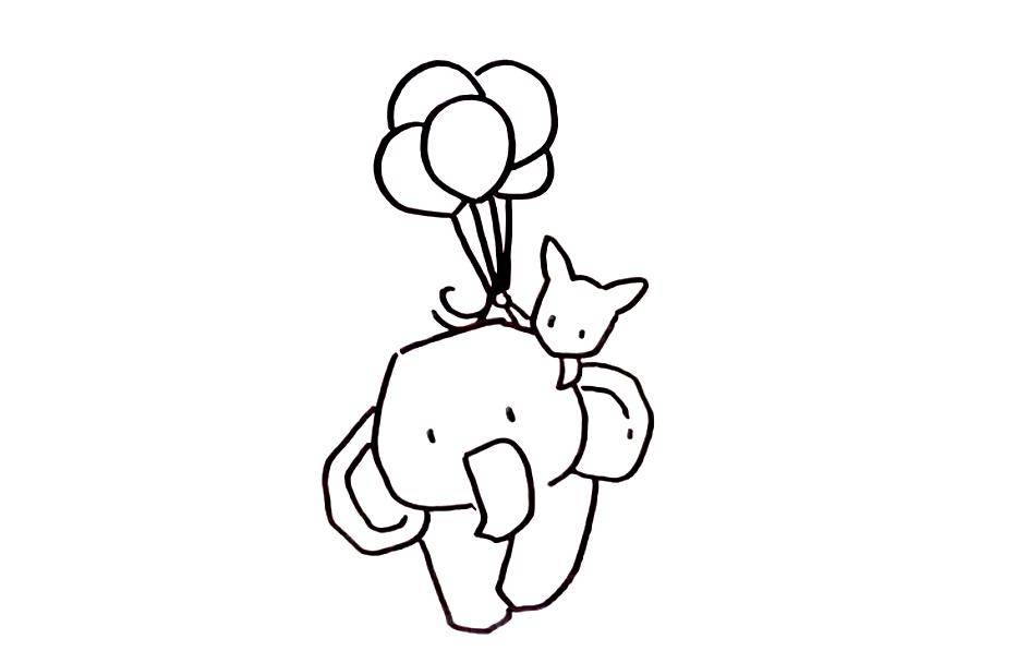 画个画吧~跟随气球飞翔的小飞象(小朋友的作品更新!