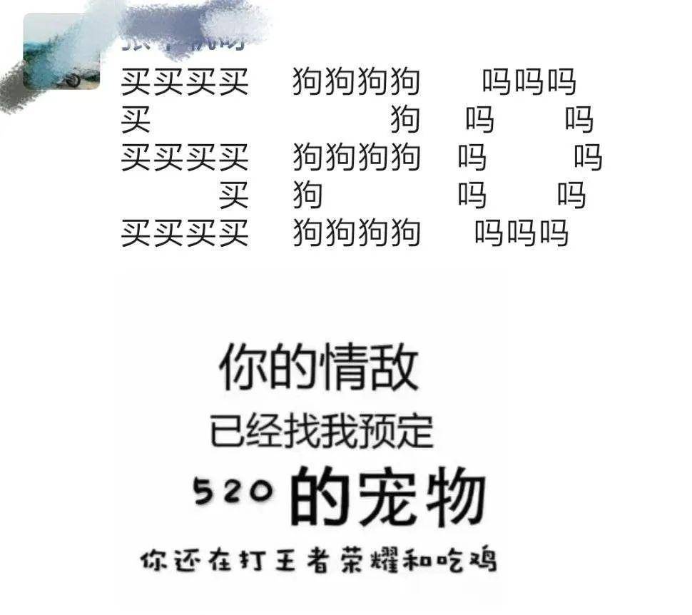 朋友圈里的520三个字,远看还是520,近看就变成了"买房吗""买车吗""买