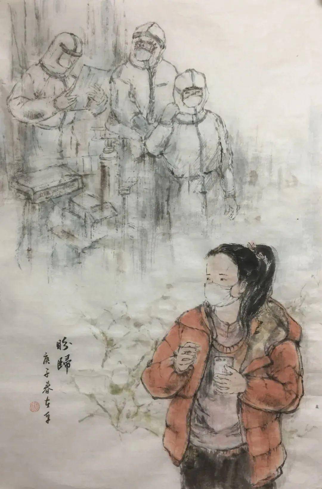 他们用画笔记录特殊时刻,"众志成城抗疫情"书画展开幕