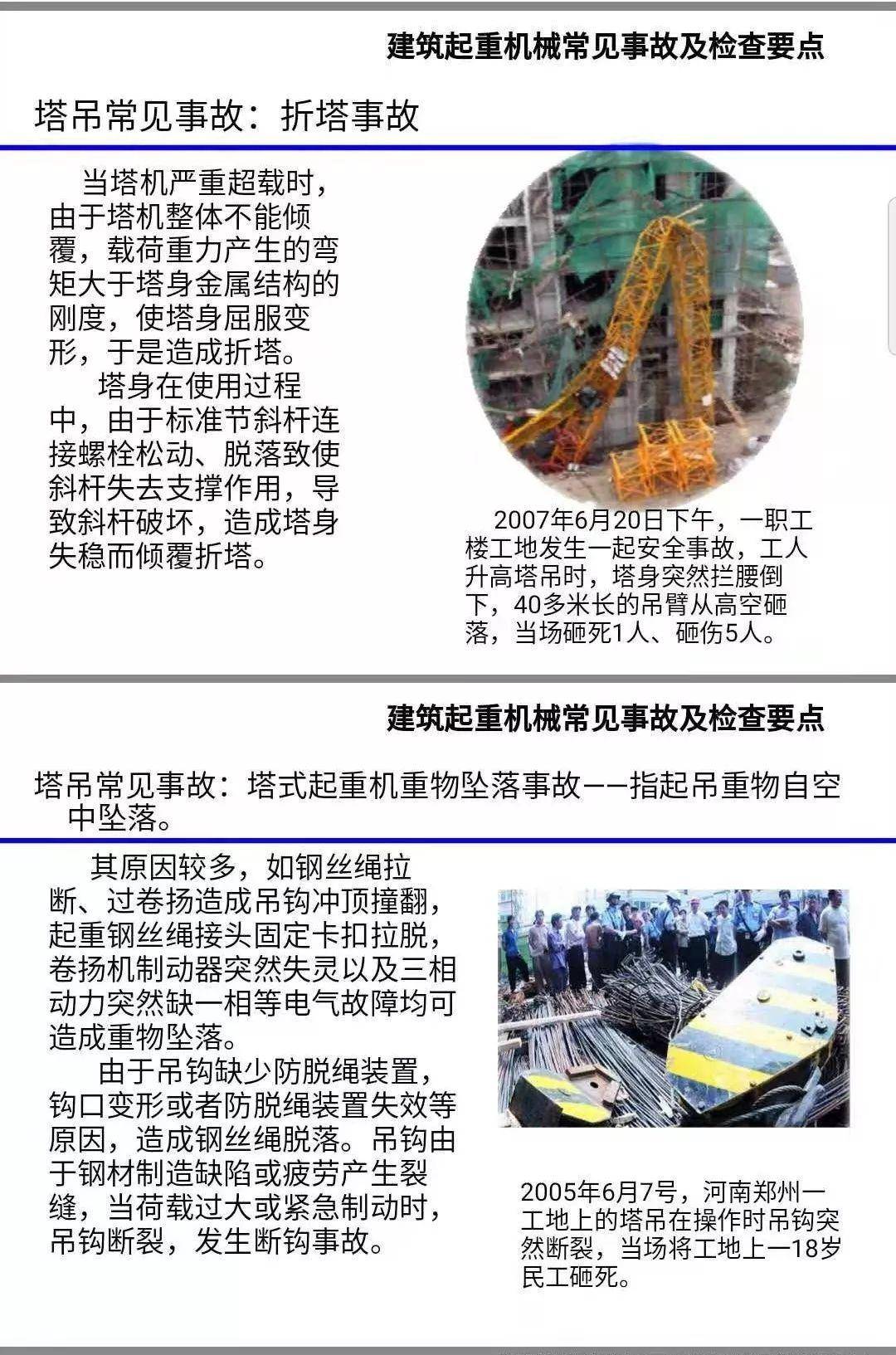 山东潍坊一在建工地两台塔吊发生倒塌事故,附:五类常见塔吊事故案例
