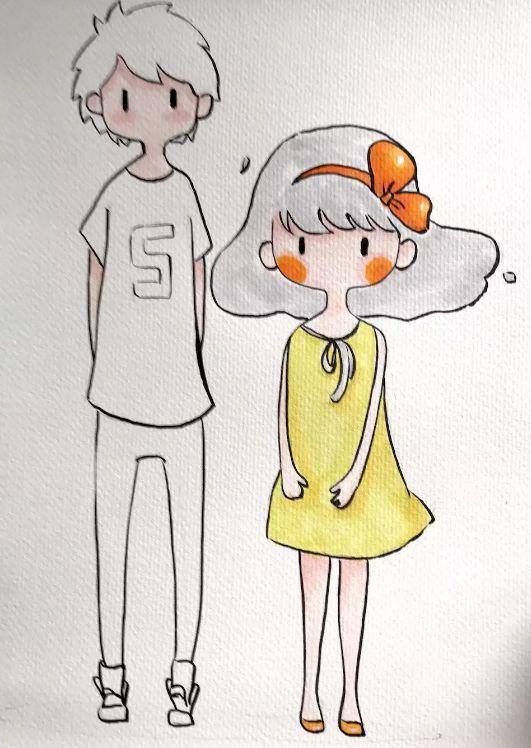 【马克笔绘画教程】可爱小情侣-超详细马克笔绘画教程