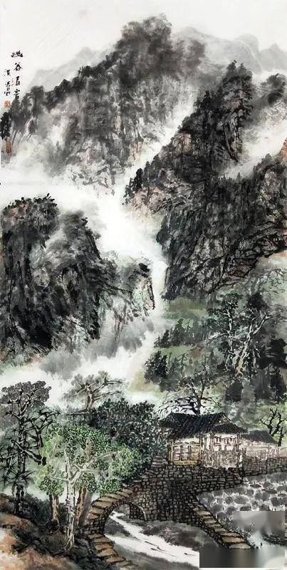 墨绘雅境 笔抒情怀—洪涛山水画参展成功美术馆"墨彩汗流香 劳动入