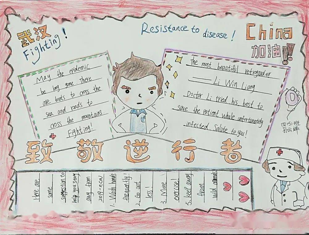 纸短情长意境浓 ——射阳县实验小学四年级英语手抄报评比