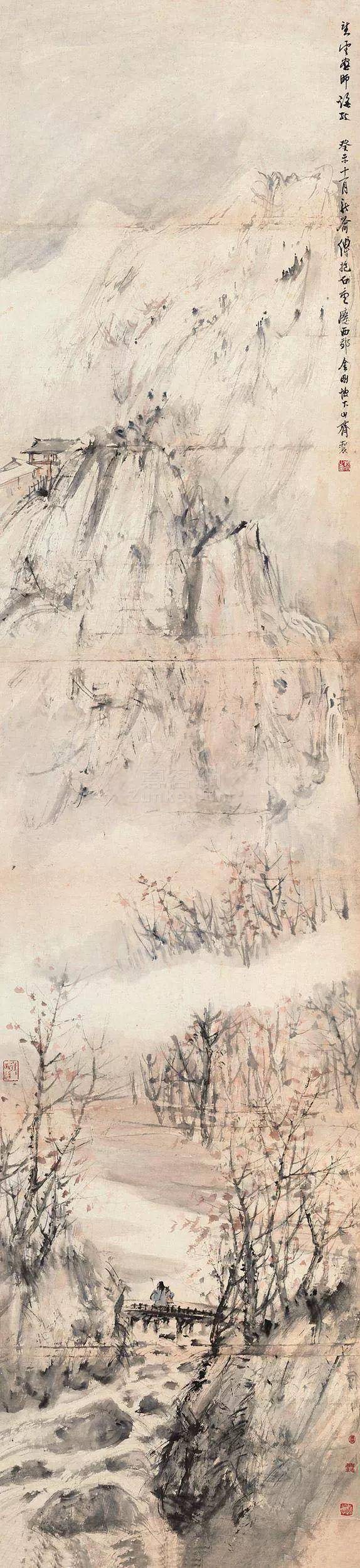 他"无酒不作画,独创"抱石皴"成国画技法经典_傅抱石