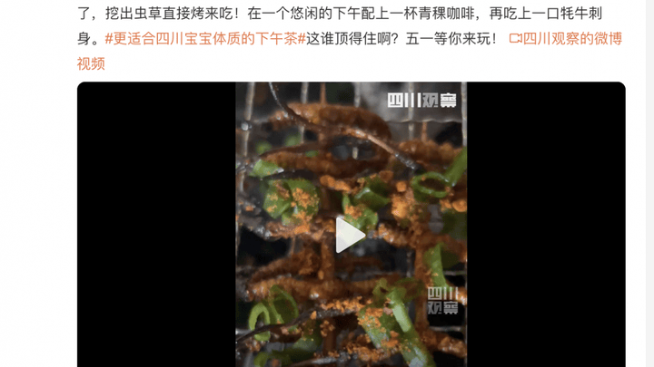 四川把虫草做成烧烤,你能接受吗?