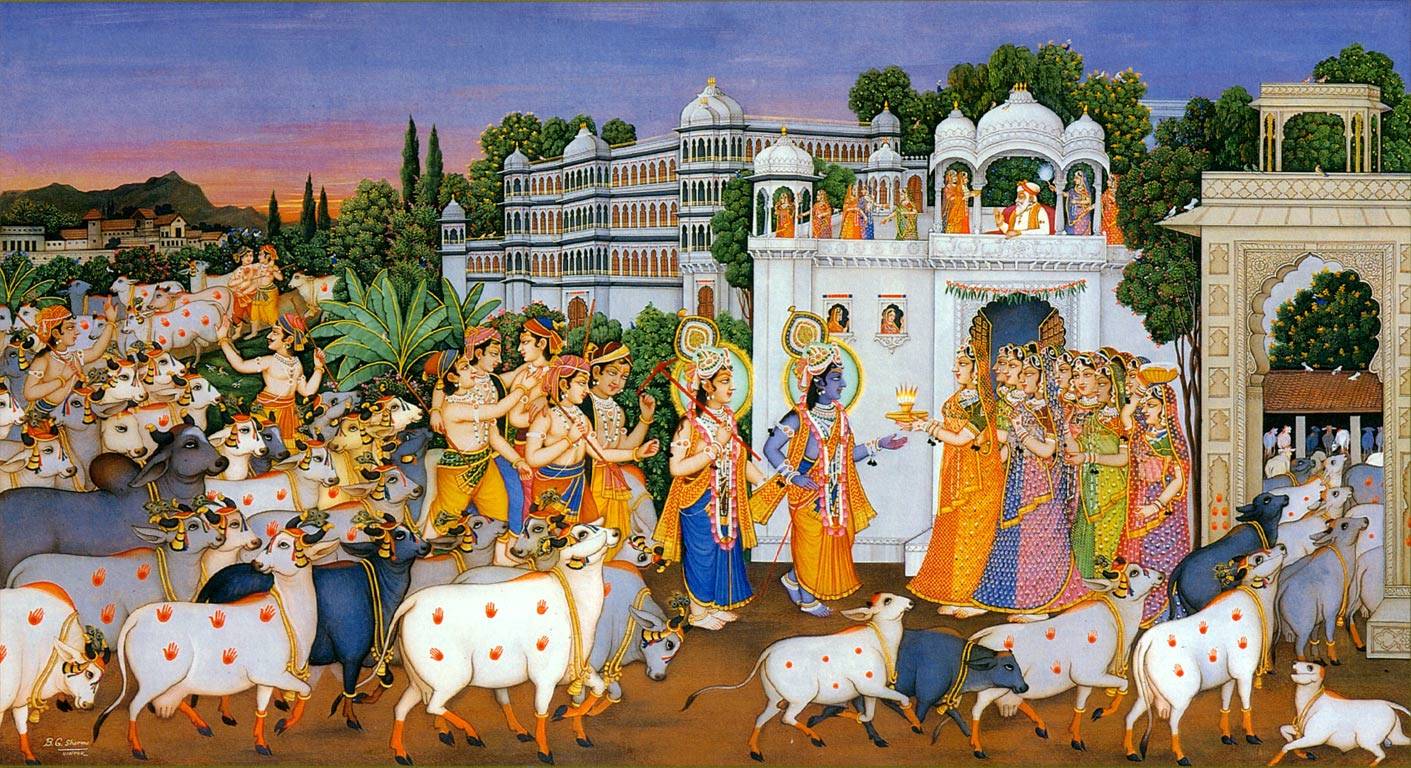 名画欣赏:印度著名画家夏尔马的画作