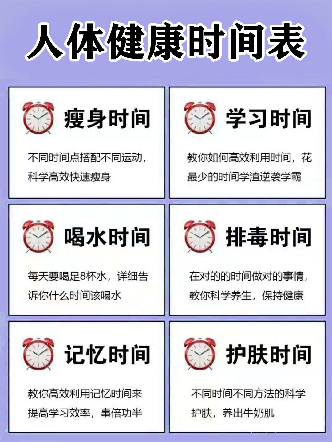 人体正确排毒时间表,你做对了吗