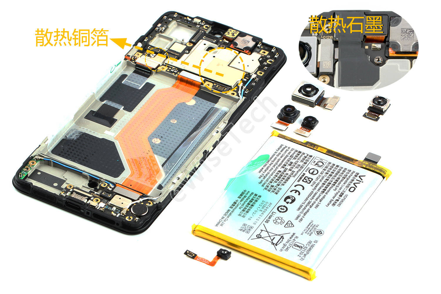 vivos9e拆机图解,vivos9拆机图解 e拆解:双前摄还如此轻薄,vivo s9怎能不拆开看看?_主板