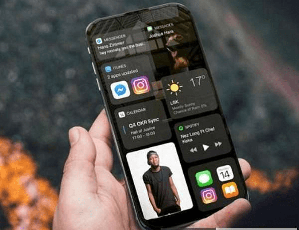 iphone14promax概念机屏幕可以旋转90度新增滑块双屏取消刘海