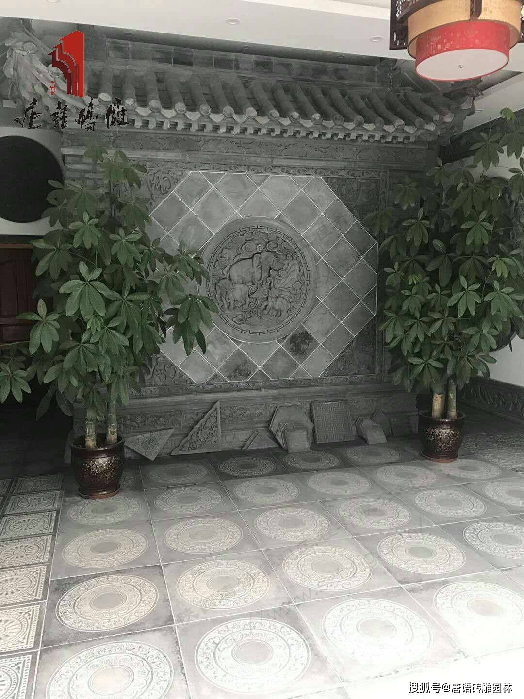 中式照壁:唐语景观中式苏式徽派建筑构件装饰砖雕生产厂家_实景_来源