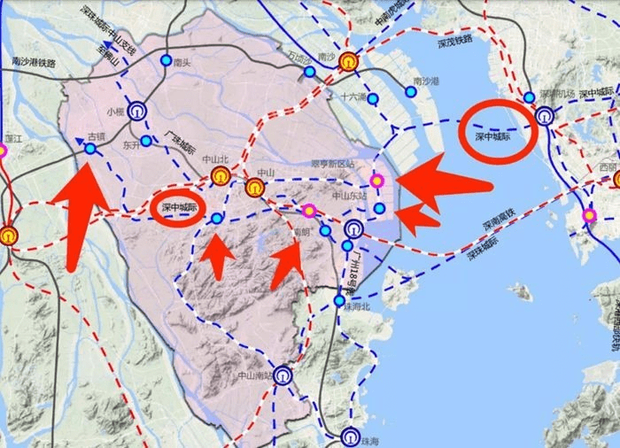 轨道5号线,轨道6号线,轨道7号线,广州地铁18号线延伸至中山,南沙港