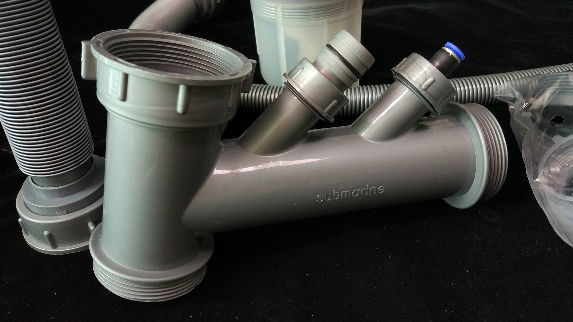 潜水艇多层防水双洗菜盆CSQ-12下水管套拆，彻底处理溢水问题