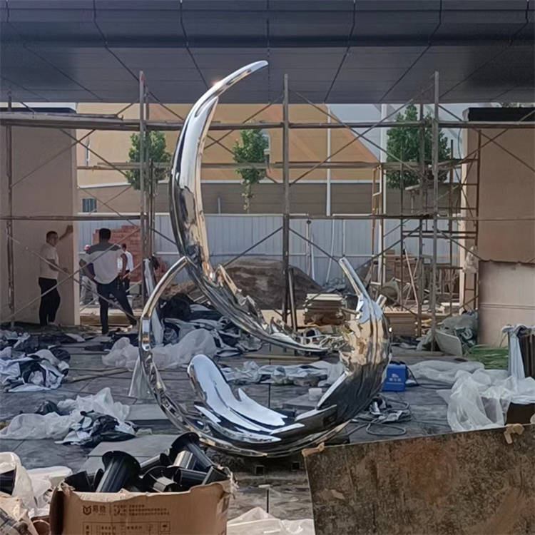 抽象不锈钢羽毛雕塑 镜面羽毛雕塑加工厂