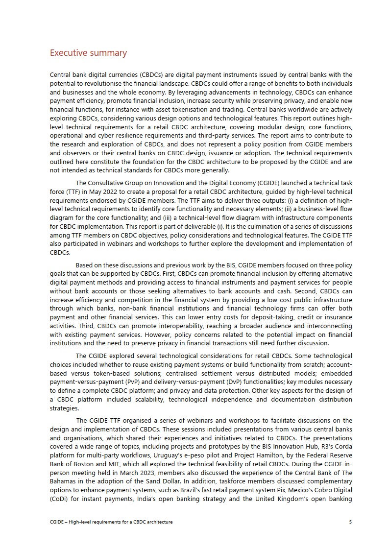 功能性中央银行数字货币（CBDC）架构的高级技术要求【英文版】（附下载）