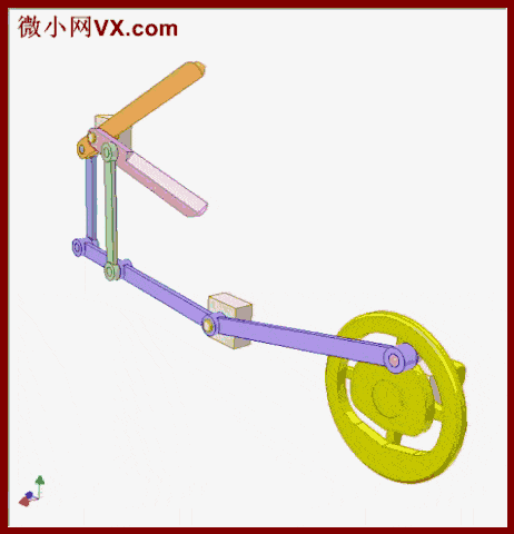 绿色轴和红色空心轴间有一个滑键. 黄色滑块的上下运动取决绿色杆.