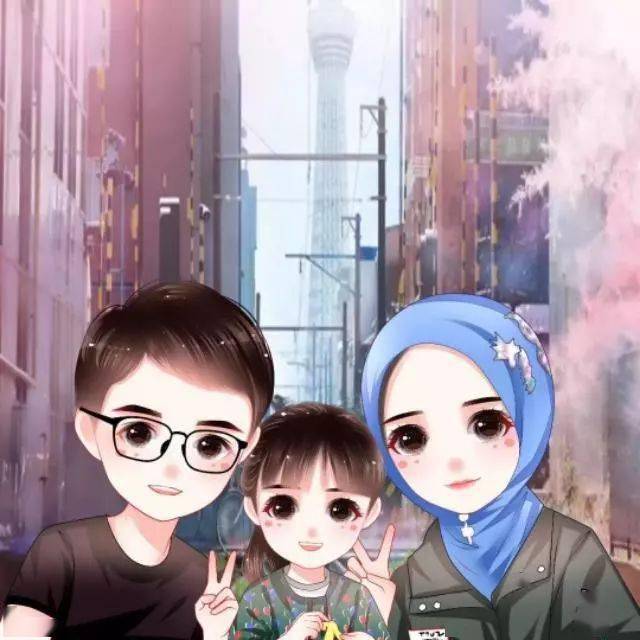 精美一家三口,父母儿女微信头像