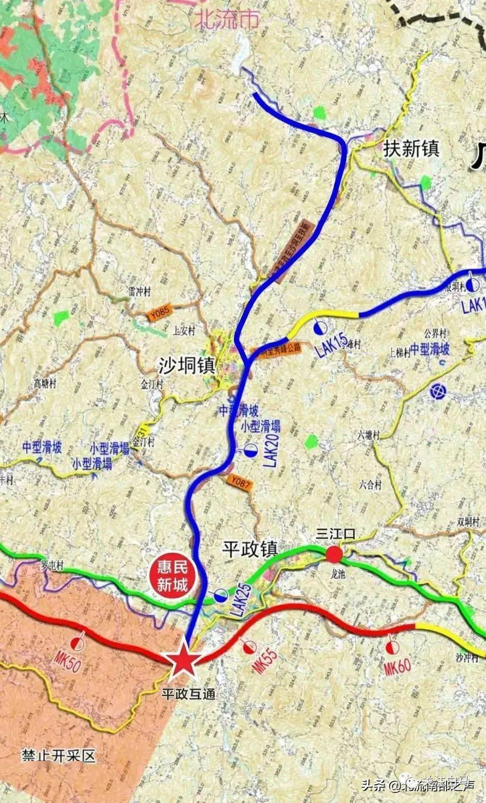 北流至高州高速公路最新走向规划曝光沙垌白马大伦扶新新增一条二级