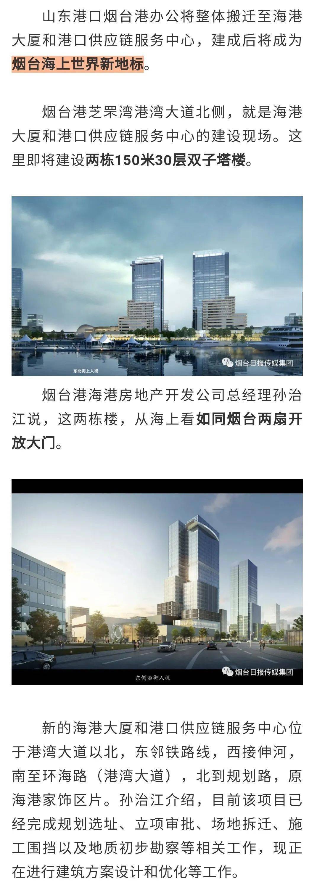 烟台海边再起双子塔楼,将成"海上世界新地标"!