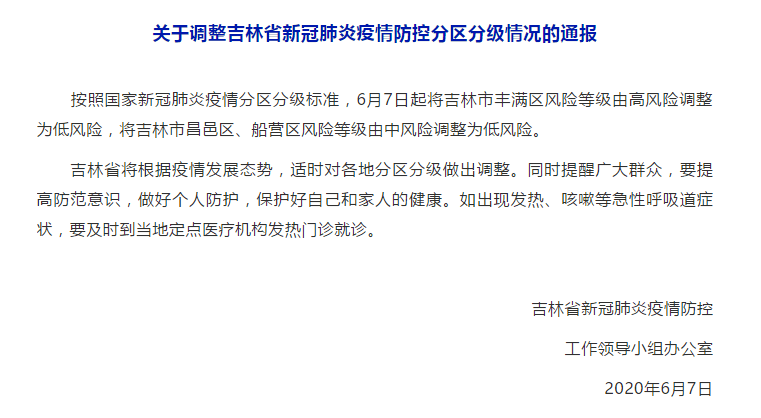 吉林市全市调整为低风险是真的吗「吉林疫情是怎么发生的」