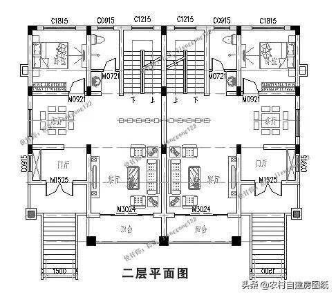 4款小户型双拼别墅开间仅15米简约大气适合建在农村