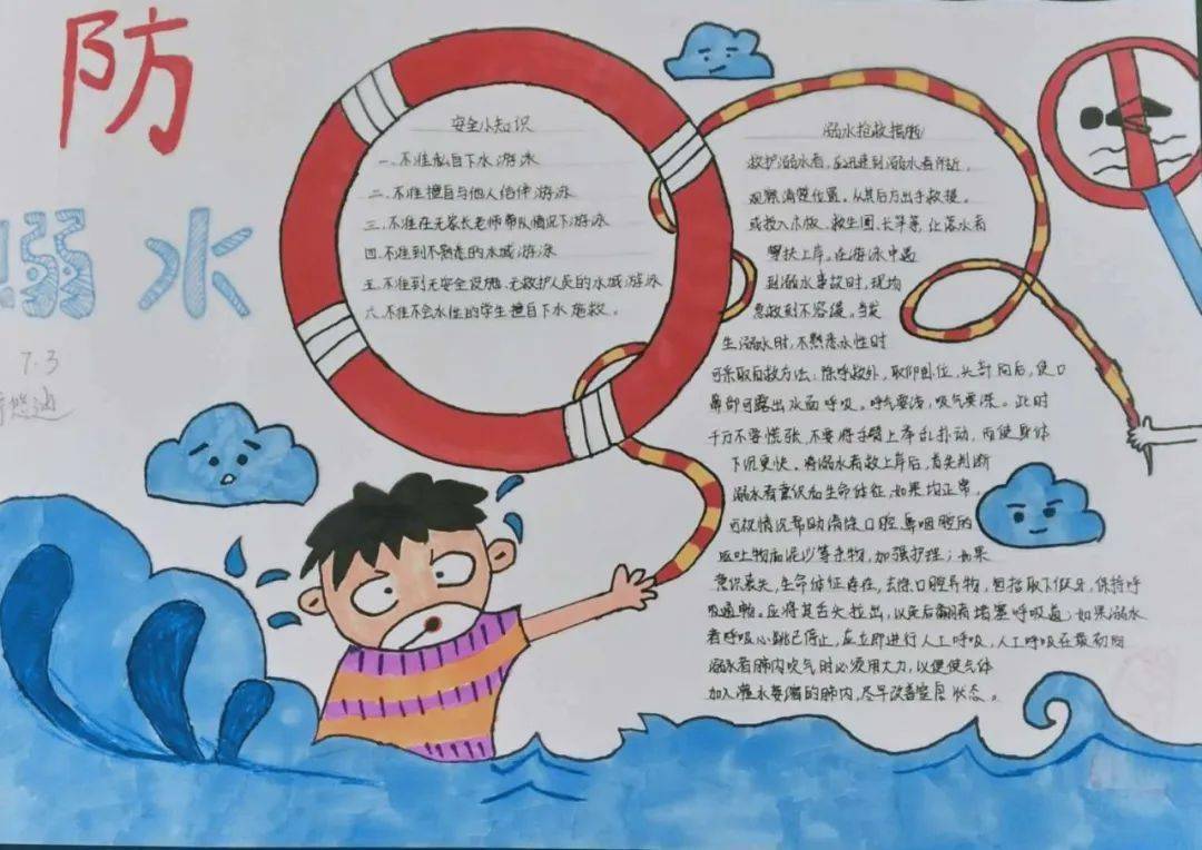 02 手抄报 认真制作防溺水手抄报,在收集手抄报内容,图片,资料等知识