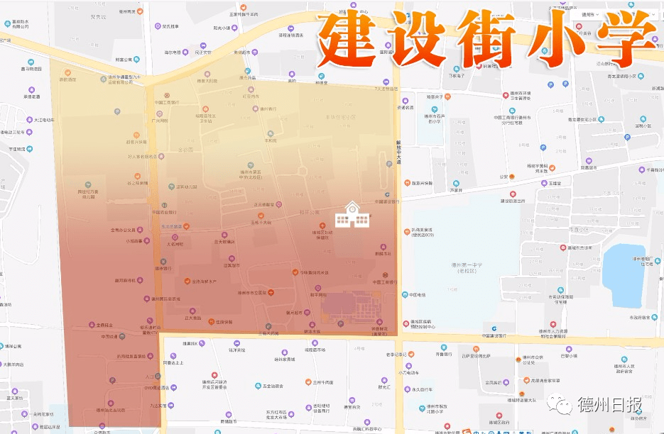 德城区38所小学学区划分公布!附高清地图 报名入口