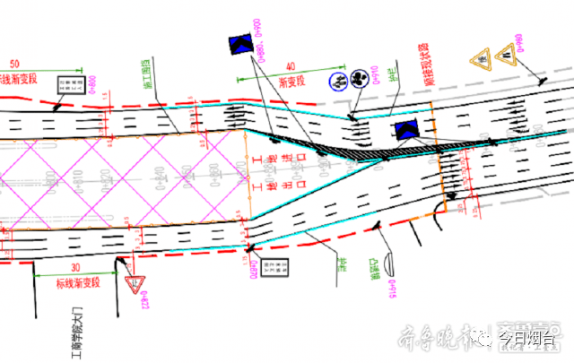 烟台莱山观海路这一段全封闭下挖施工!14日起要这样行驶