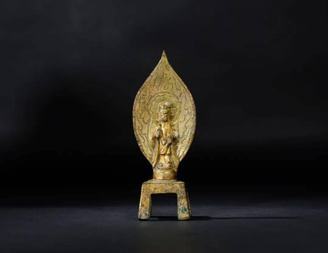 隋开皇五年铜鎏金菩萨立像585年仏像中国古美術-
