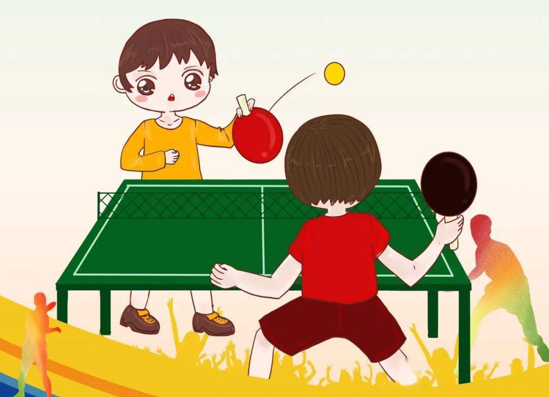 卡通手绘打乒乓球的男孩子设计图__广告设计_广告设计_设计图库_昵图网nipic.com