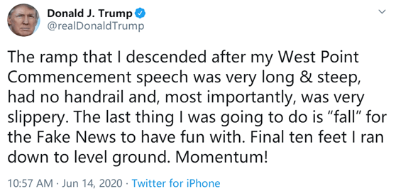 西点军校|戏精附体？为证明自己“没得帕金森”，74岁的特朗普拼了……