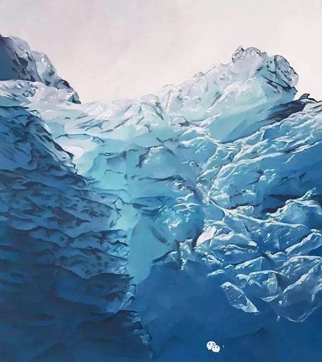 美国女画家用手指画出震撼的冰山,俘获上千万粉丝的心