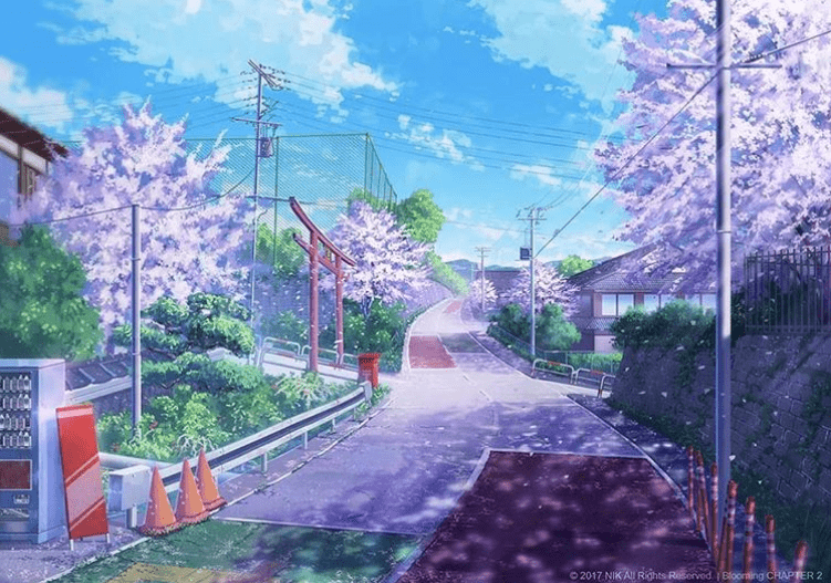 於保有明　夕映　日本画　風景画