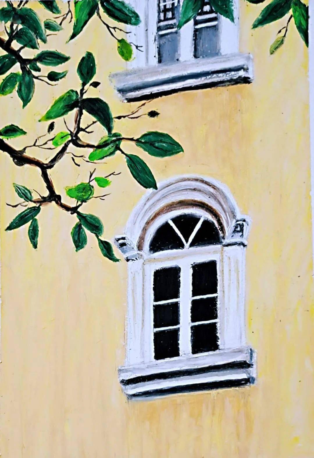 油画棒教程 | 画一扇东山口的洋房小窗_窗户