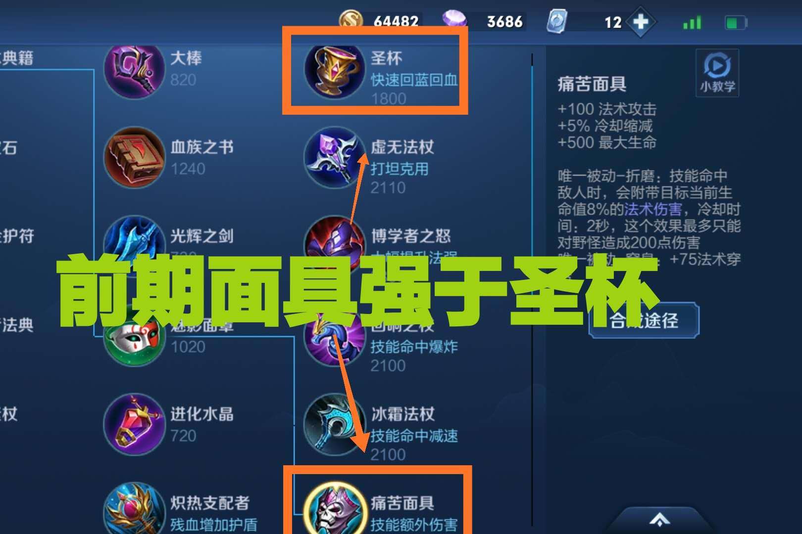 王者荣耀:圣杯作为回能装备,为何会不被法师接受,它输
