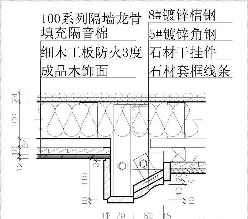 保证石材与木饰面拼接缝完整,石材做抛光处理,专用保护膜做成品保护