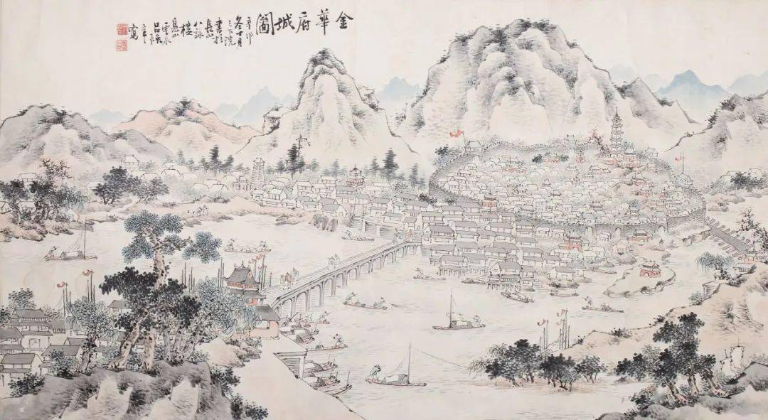 金华府城图婺州窑茶具磐安县乌石村、永康市大陈村、义乌市曹村、汤溪镇