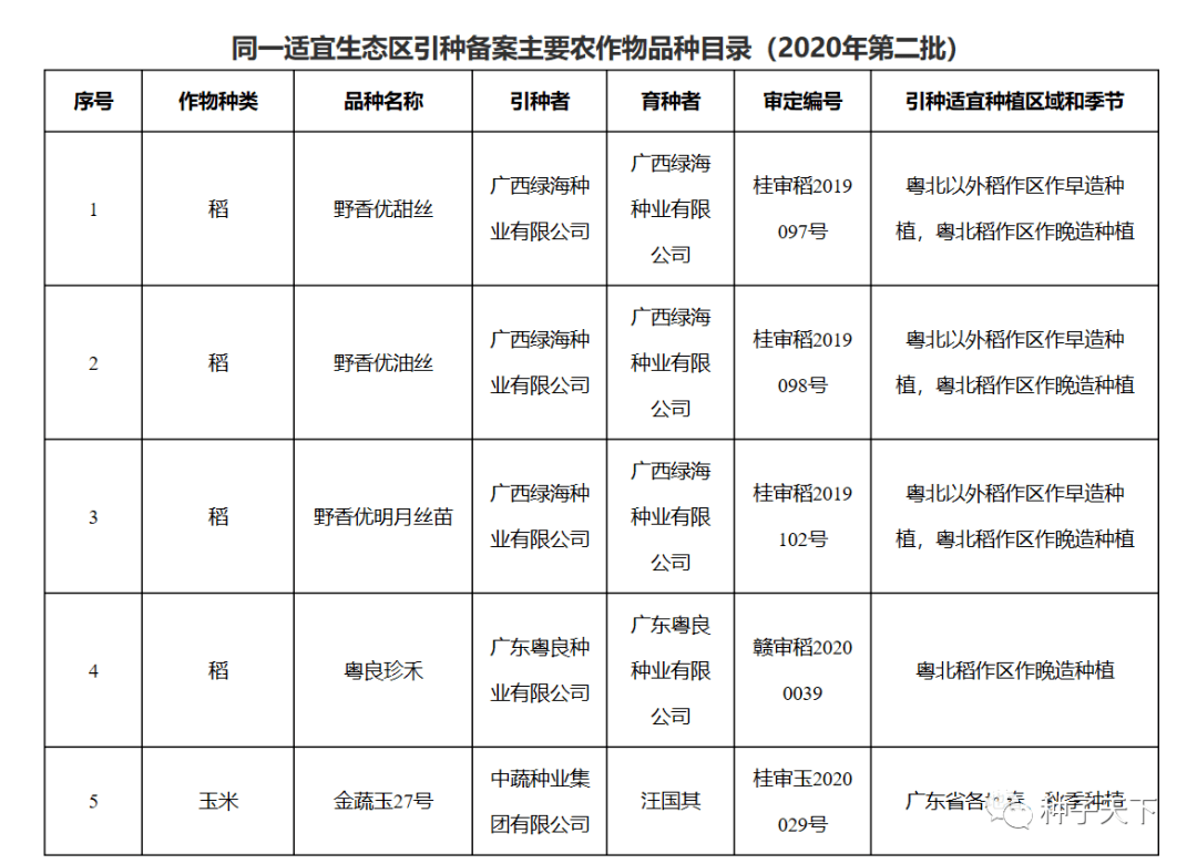 广东引种备案5个品种!