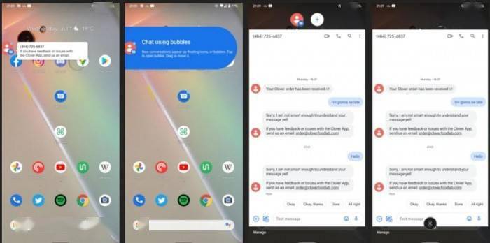 [图]android 11上google messages应用获得气泡通知特性